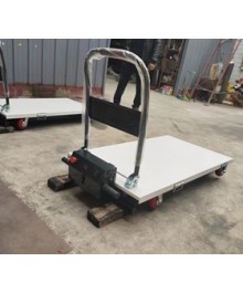 Xe nâng mặt bàn tự leo tải 300kg nâng cao 90cm nâng hạ bằng điện di chuyển đẩy tay